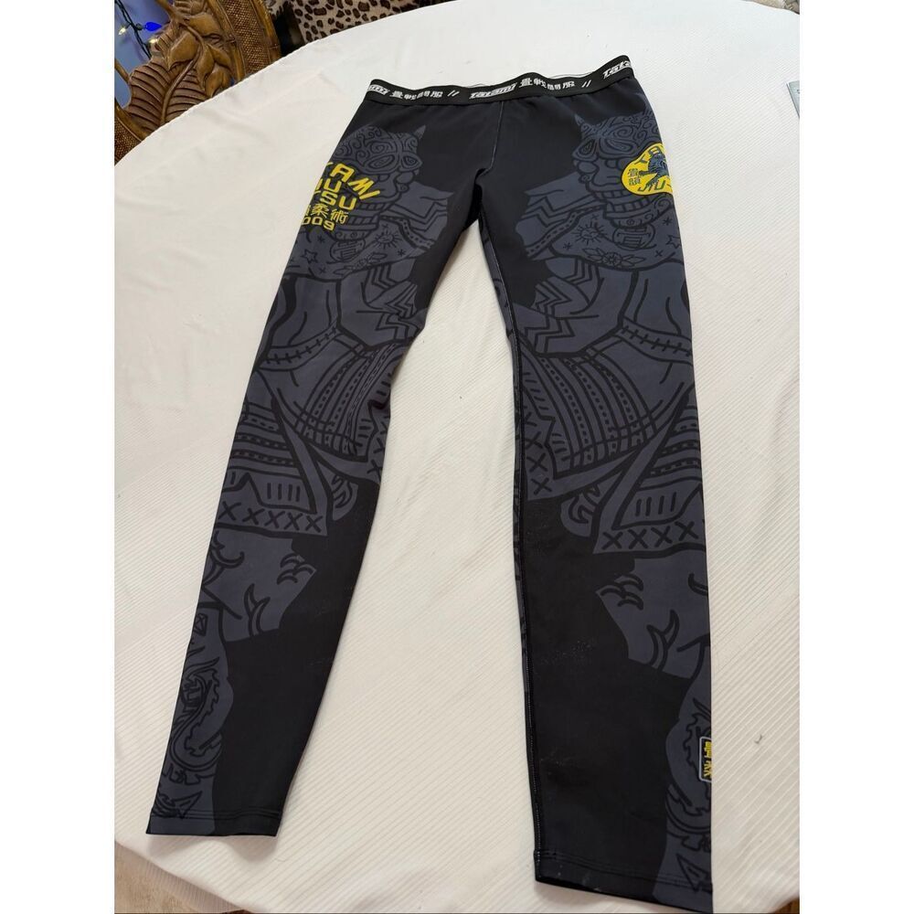Tatami Takedown Tiger Men's Spats Black Grey Leggings Size 2XL